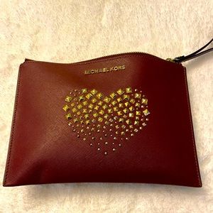 Michael Kors Burgandy Clutch Wristlet.
